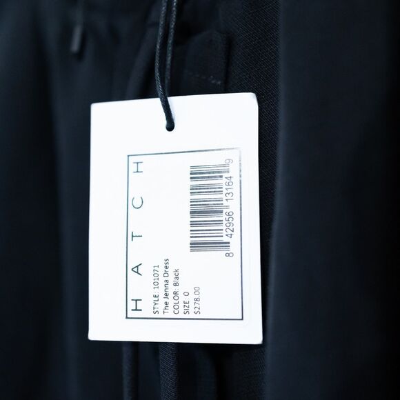 NEW Hatch Collection Jenna Ruffle Button Front Midi Dress Black Maternity XS - Picture 6 of 11